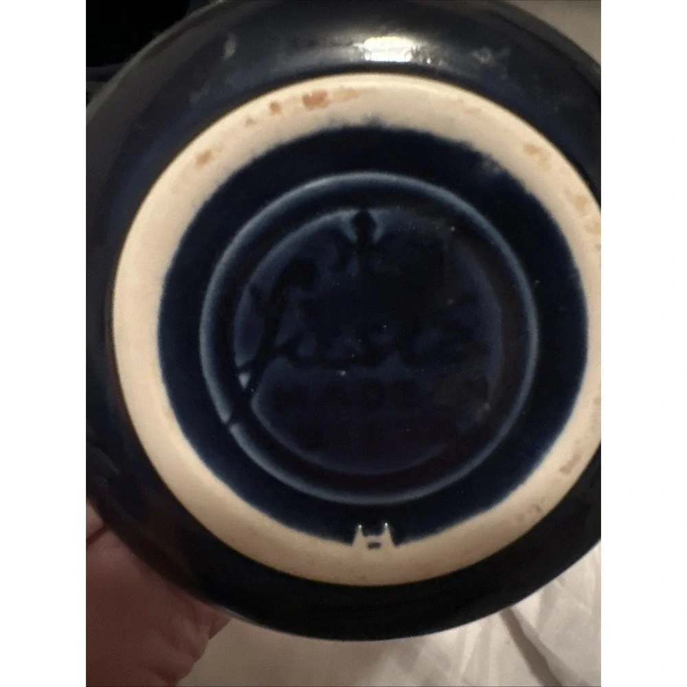 Fiestaware Cobalt Blue Creamer Sugar Bowl Lid Tray Set Homer Laughlin Post 1986